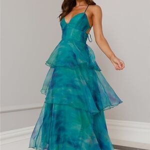 Hello Molly Vibrant Blue Backless Dress